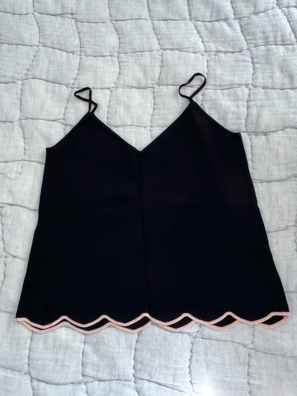 Zara Black Knit V-Neck Tank